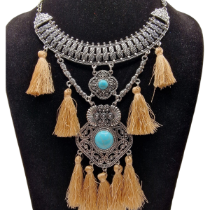 Bohemiskt stort Halsband Silver